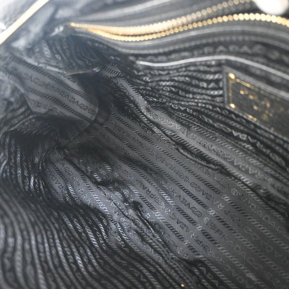 PRADA Logo Tessuto 2Way Shoulder Hand Bag Nylon Leather Black Nero 72YD575 - Picture 4 of 16